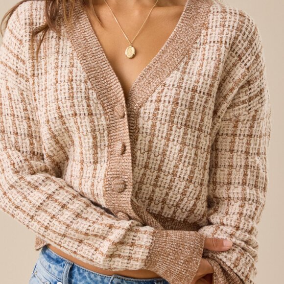 ALTARD STATE Brie Plaid Cardigan - small only - Picture 2 of 4